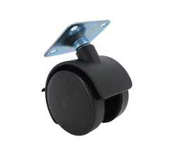 1.5 Inch Plastic Wheel Metal Top Plate 360 Degree Rotation Swivel Caster Black