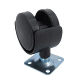2 Inch Plastic Wheel Metal Top Plate 360 Degree Rotation Swivel Caster Black