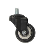 2" M10x15 Threaded Stem PU Wheel 360  Rotation Swivel Caster Black 400700-4PK