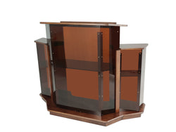 Large Delux Church Pulpit 61" Wide X 24" Deep X 47" Tall Wood Acrylic Preach Lectern Conference Podium Amber Smoked Aged Vintage Look 418