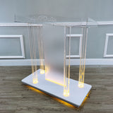 LED Light Pulpit Clear Acrylic Podium Hotel Conference Debate Lectern 40" wide 425