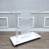 LED Light Pulpit Clear Acrylic Podium Hotel Conference Debate Lectern 40" wide 425