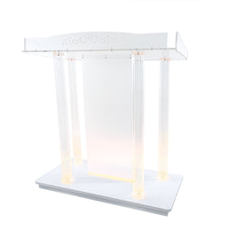 LED Light Pulpit Clear Acrylic Podium Hotel Conference Debate Lectern 40" wide 425