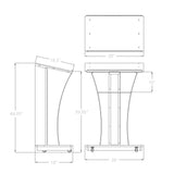 28 Wide Podium Pulpit Lectern on Wheels Church Worship Wedding Funeral Home 451