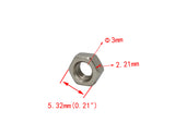100PK Hex Head Steel Nuts M3  5100