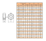 100PK Hex Head Steel Nuts M3  5100