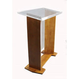 44" Wood Acrylic Podium, Optional Cross Plain Front Panel 46.5" Tall - Brown Removable Cross 19657