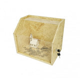 Fundraising Church Tithes Offering Building Fund with Lock and Keys, Made from Particle Board Wood Rustic Box Clear Cover 13.9"X9.4"X11.8" 21736