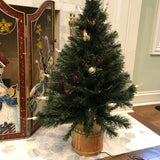 Pre-lit Artificial 3' Christmas Tree | Includes Lighted Basket Base, Fibre Glass Lights and Candles