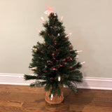 Pre-lit Artificial 3' Christmas Tree | Includes Lighted Basket Base, Fibre Glass Lights and Candles