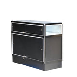 Black aluminum showcase 1/3 vision 48 inch frame shelf retail store display
