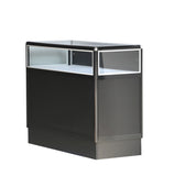 Black aluminum showcase 1/3 vision 48 inch frame shelf retail store display