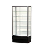 Black aluminum wall showcase 34"LX72"HX20"D frame shelf retail store display