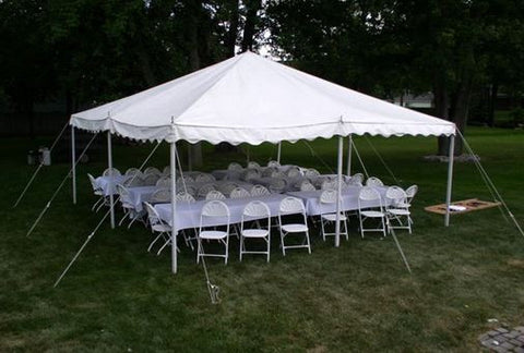 40 Guest Rental Package, Tent, Tables, Chairs - 24 hour Rental 13138