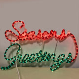Seasons Greetings Holiday Window Yard Sign with Rope Light 23x13" seasonsgreetings